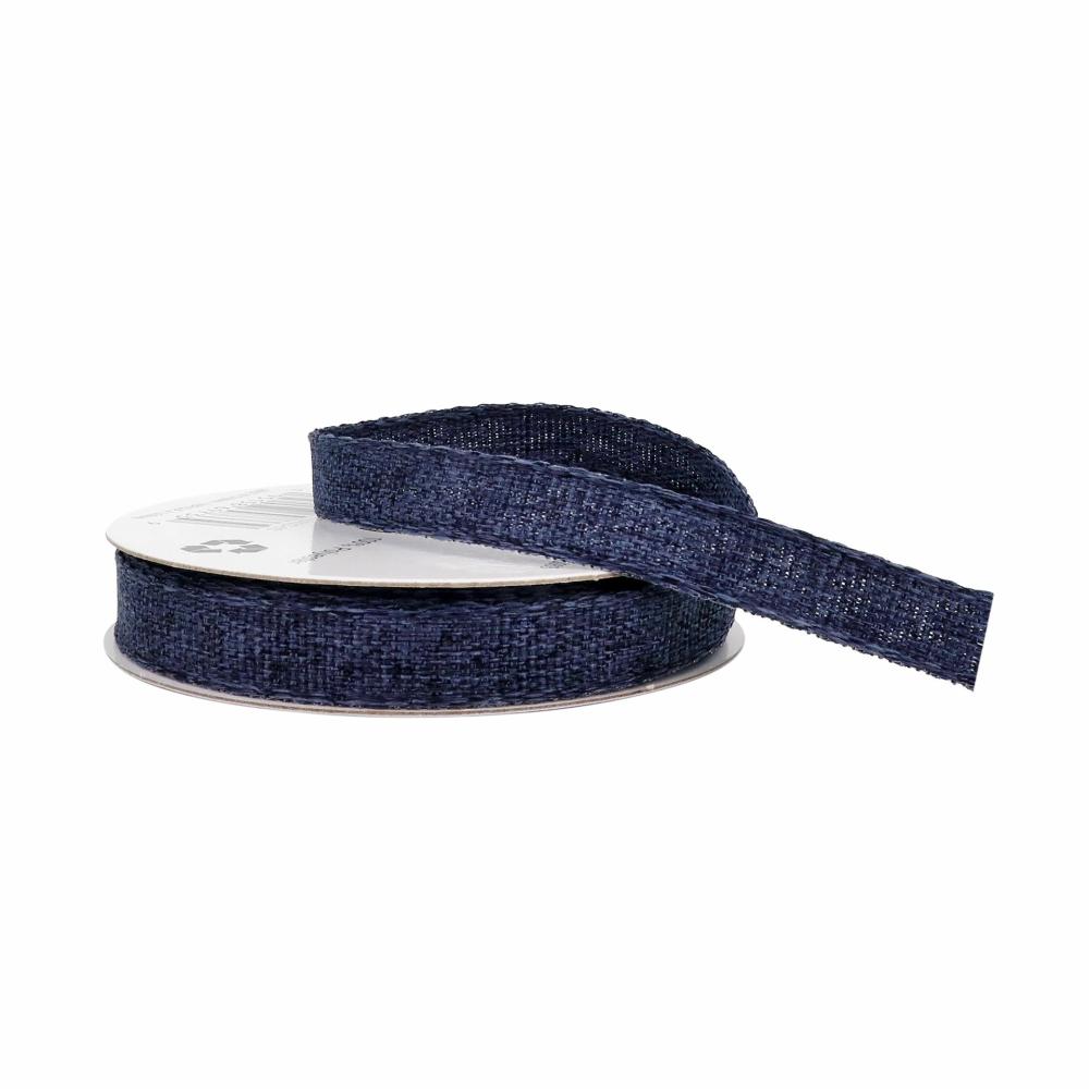 Basic Solid Ribbon | 3/8″ x 7yd. Faux Linen Ribbon Navy Basic Solid Ribbon Basic Solid Ribbon