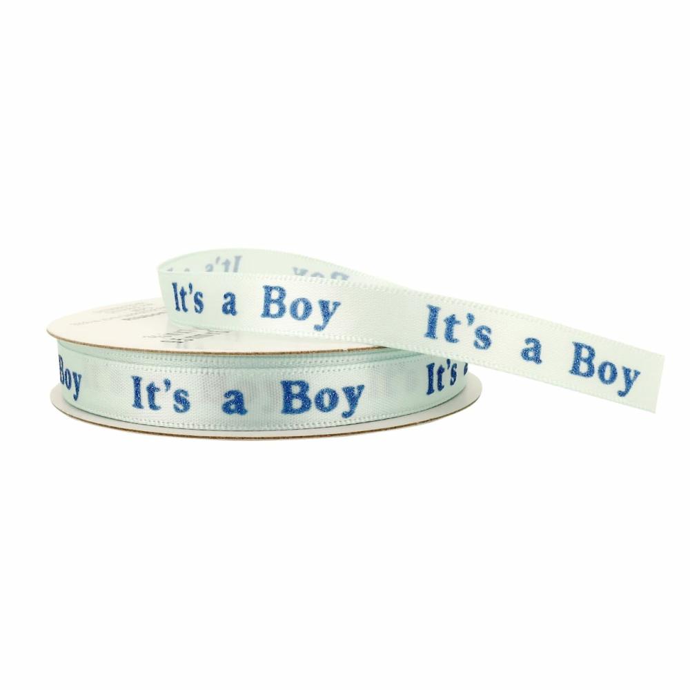 Decorative Ribbon | 12 Pack: 3/8″ x 7yd. Satin It’s a Boy Ribbon Decorative Ribbon Decorative Ribbon