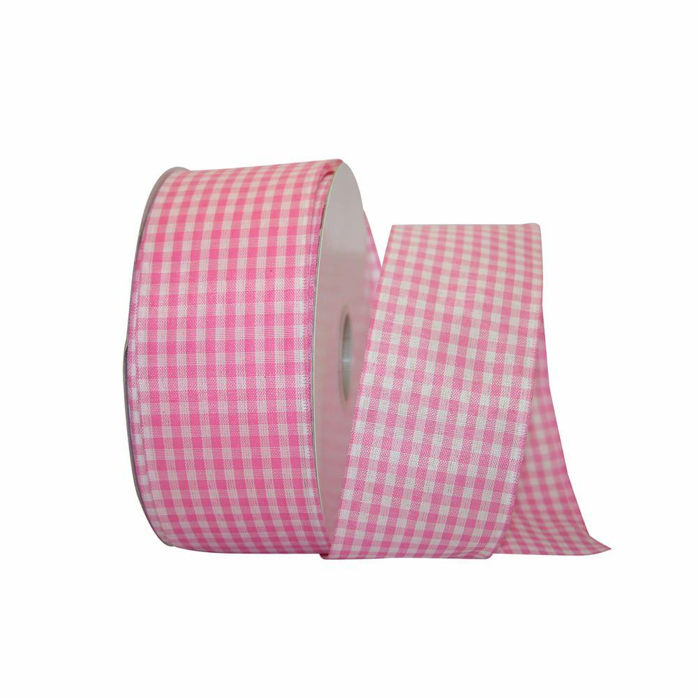 Decorative Ribbon | 2.5″ Great Gingham Wired Ribbon Pink Decorative Ribbon Decorative Ribbon