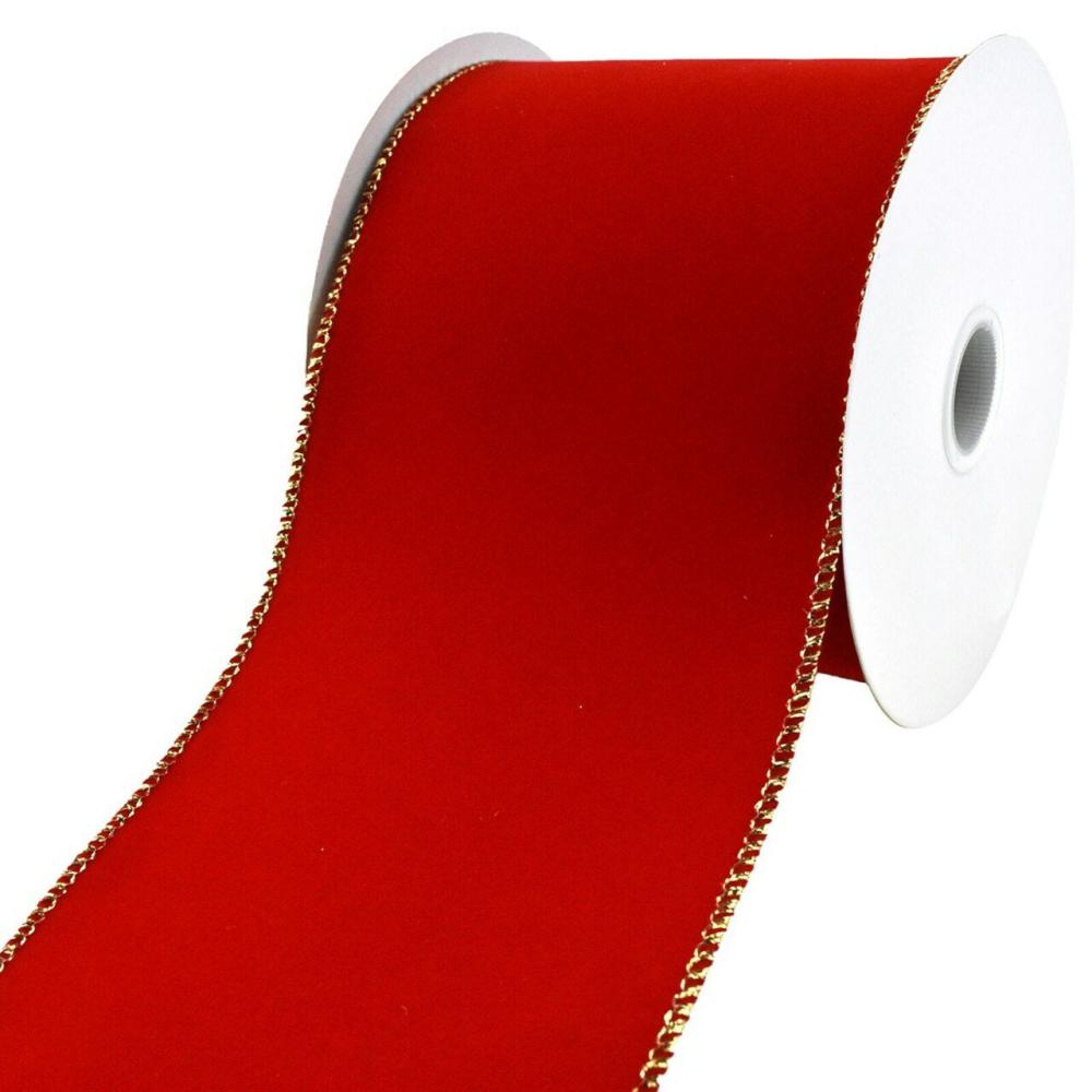 Decorative Ribbon | 4 Inches Thin Velvet Wired Edge Ribbon Decorative Ribbon Decorative Ribbon