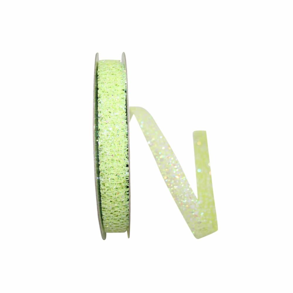 Decorative Ribbon | 5/8″ x 25yd. Glitter Mesh Ribbon Lime Decorative Ribbon Decorative Ribbon