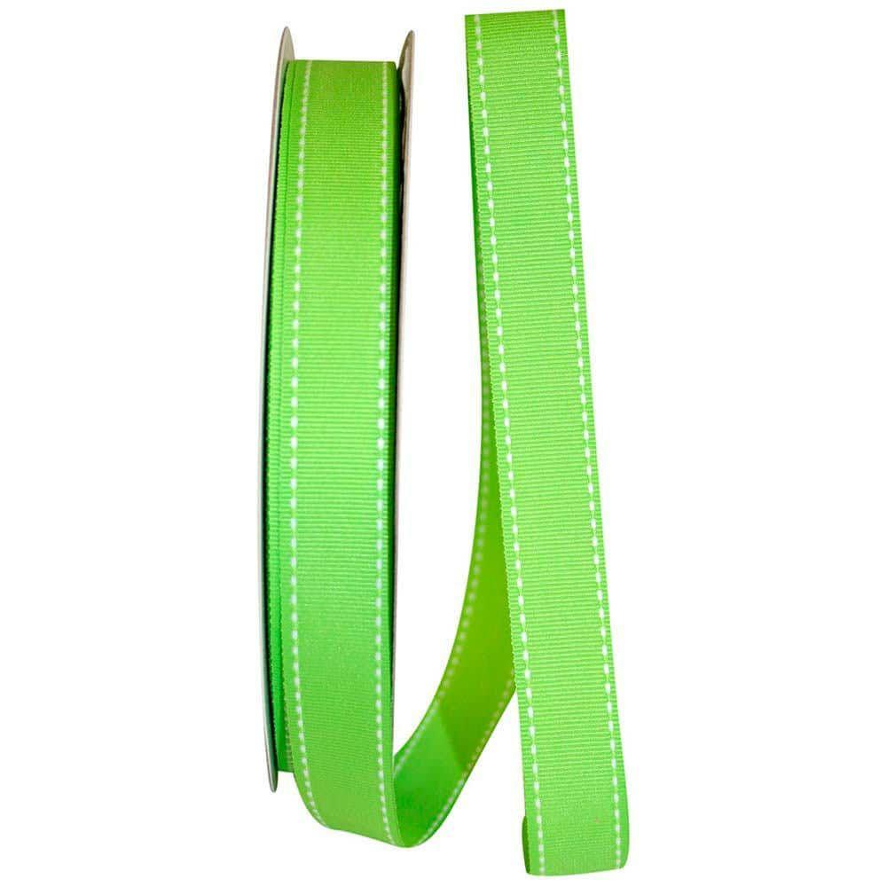 Decorative Ribbon | 7/8″ Grosgrain Saddle Stitch Ribbon Lime Decorative Ribbon Decorative Ribbon