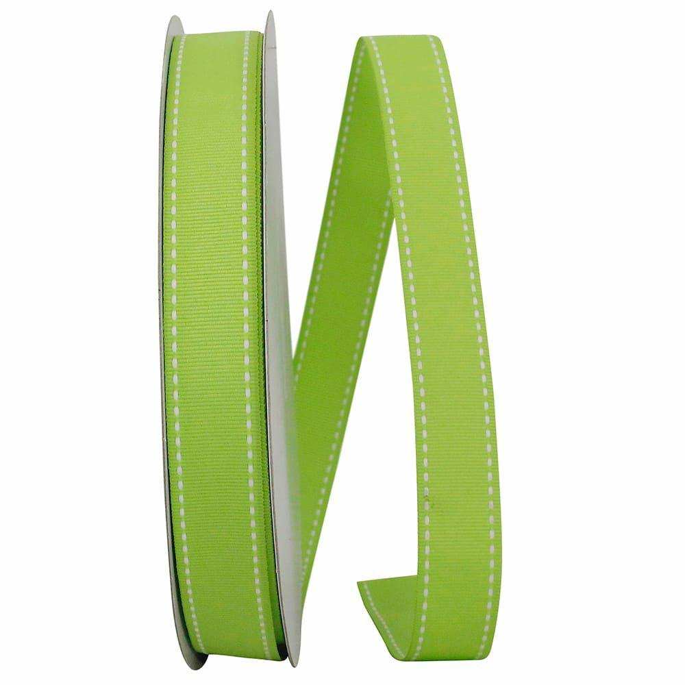 Decorative Ribbon | 7/8″ Grosgrain Saddle Stitch Ribbon Lime Decorative Ribbon Decorative Ribbon