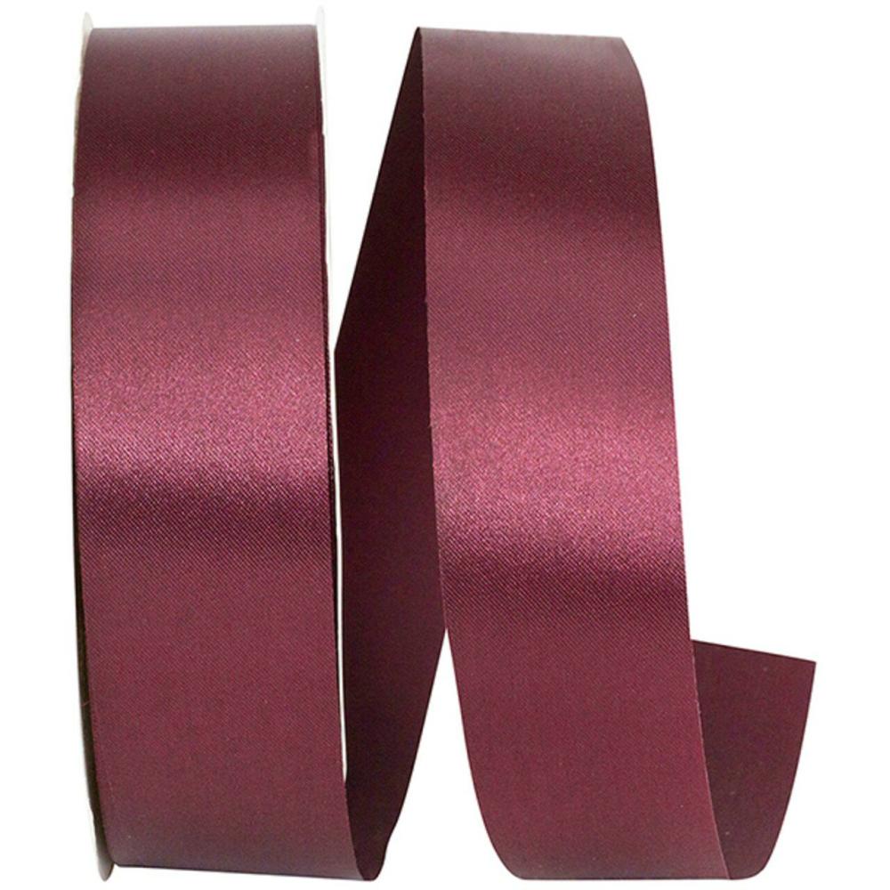 Decorative Ribbon | Florist Ribbons — 1 ⅜ inch x 100 yards — Satin / Acetate Supreme Cooler Ribbon — Burgundy Color Decorative Ribbon Decorative Ribbon