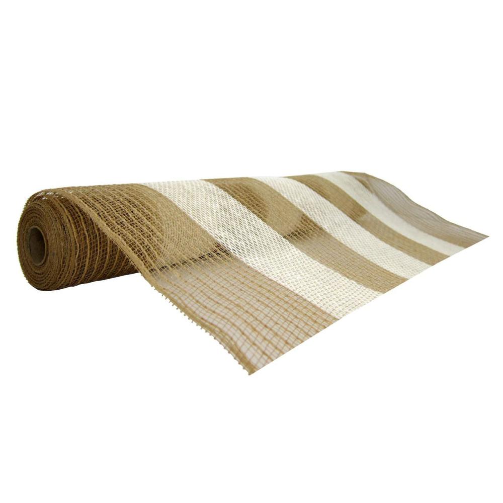 Mesh | 21″ x 18ft. Jute Mesh Striped Ribbon Occasions™ Mesh Mesh