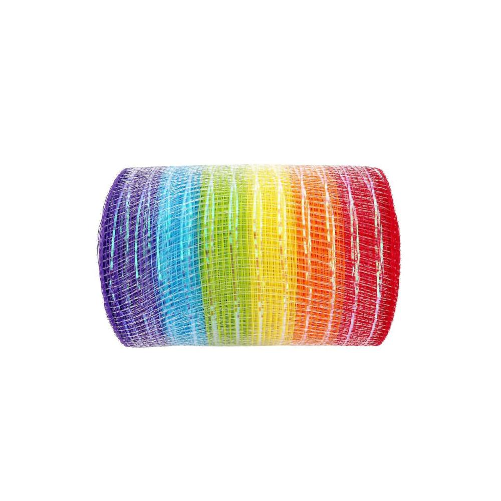 Mesh | 5.5″ x 15yd. Rainbow Mesh Ribbon Mesh Mesh