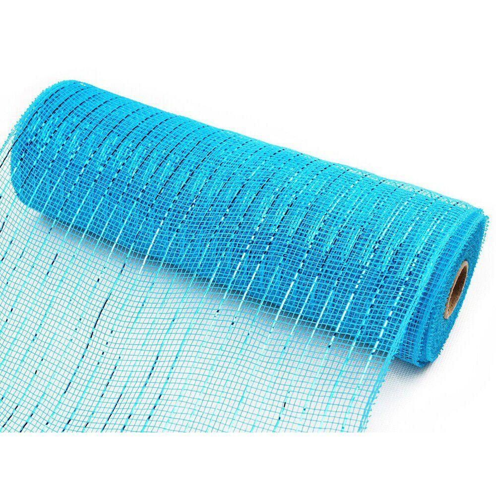 Mesh | Deco Mesh Ribbon Wedding Christmas Decorations Mesh Roll 10″x10 Yards Metallic Turquoise Mesh Mesh