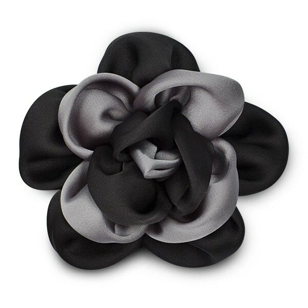 Premade Bows | Satin Dimensional Flower Pin and Hairclip Gray Multi Premade Bows Gray Multi