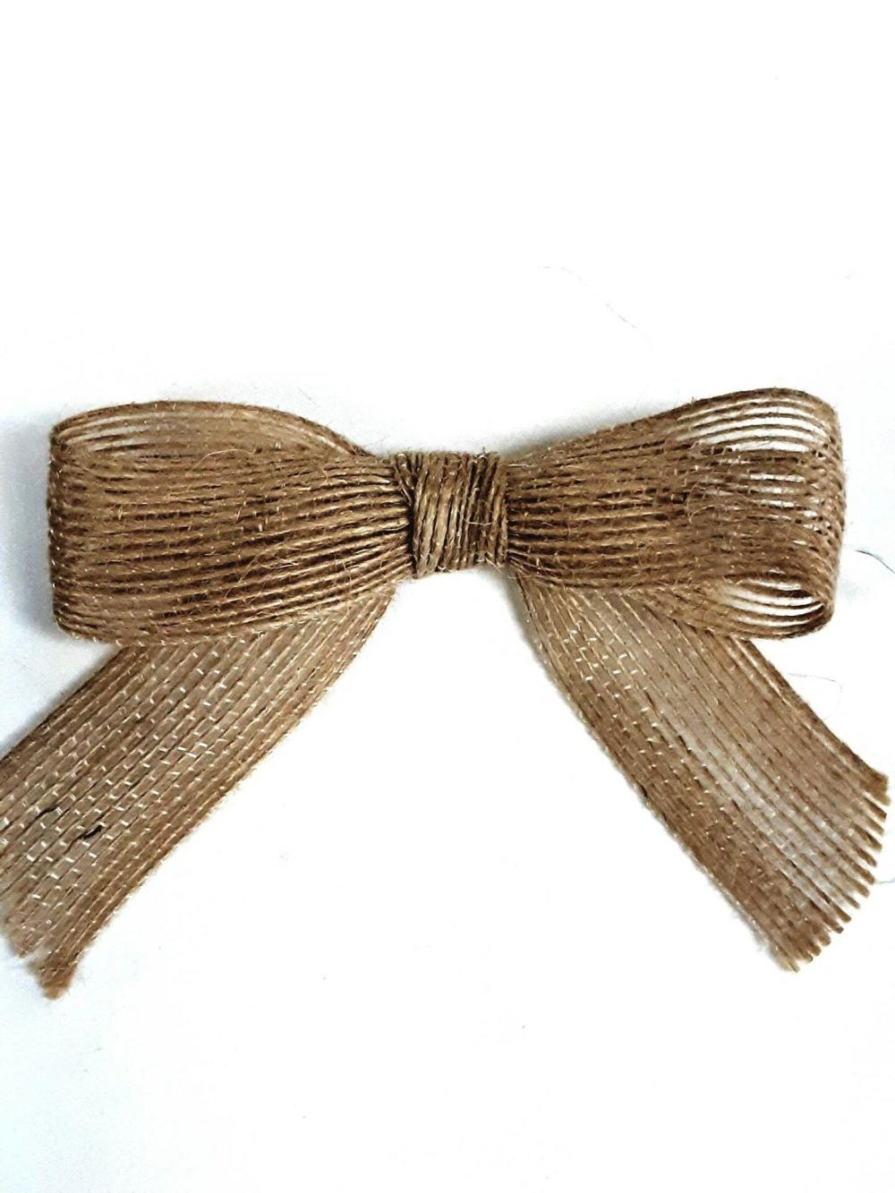 Premade Bows | Set of 48 Tan 3.5″ Premade Jute Bow w Twist Tie for Wedding, Shower, Party Favor Natural Premade Bows Natural