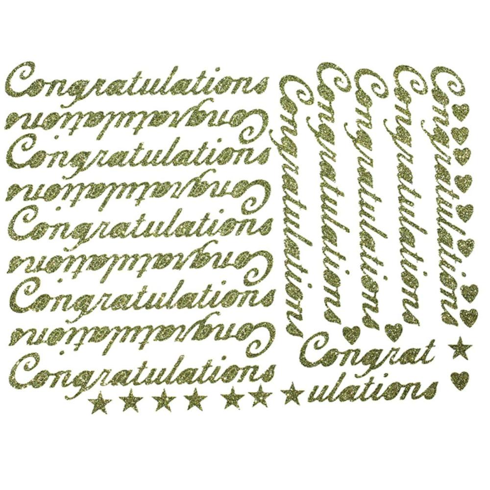 Ribbon Tools & Accessories | Congratulations Gold Standard Script Stickers Ribbon Ribbon Tools & Accessories