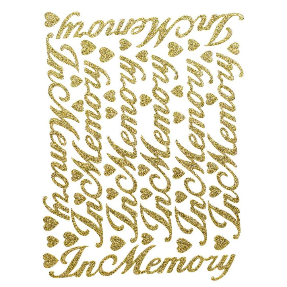 Ribbon Tools & Accessories | In Memory Gold Script Floral Adhesive Ribbon Ribbon Tools & Accessories