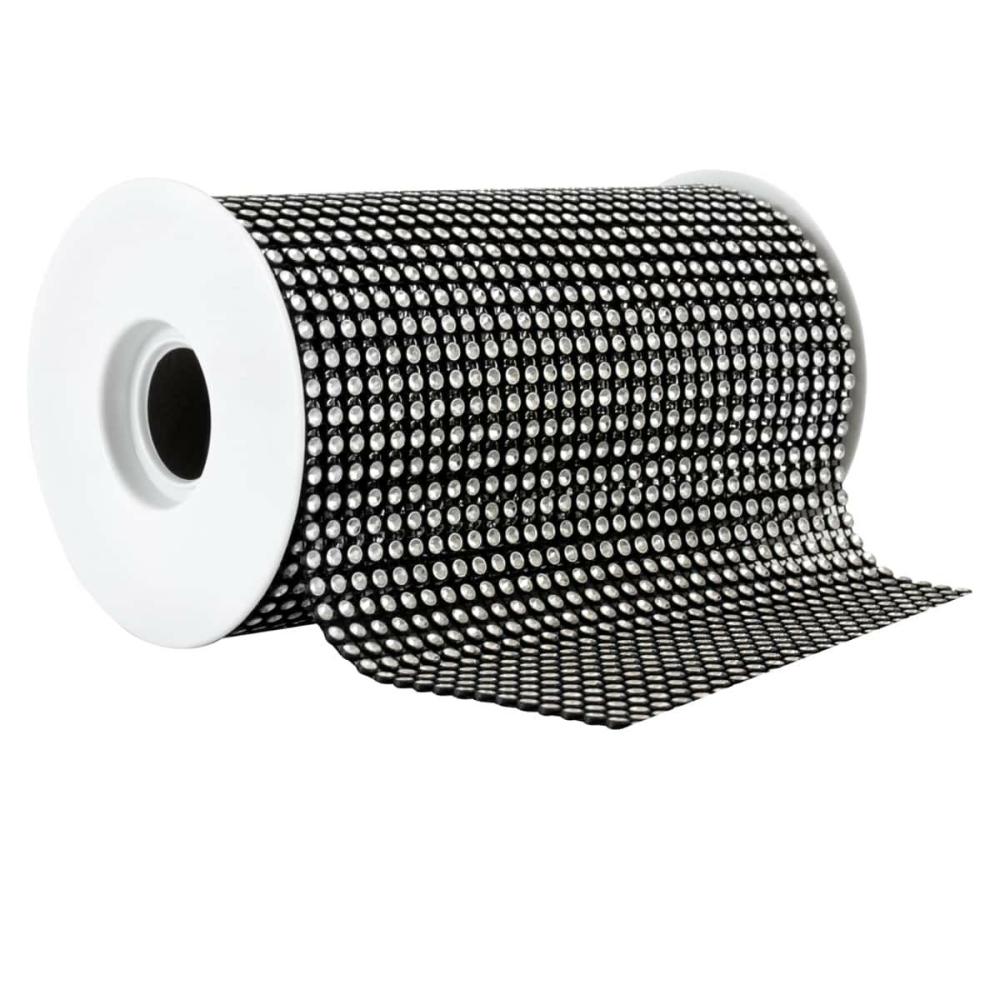 Texas Homecoming | 6″ Bling Ribbon Wrap Occasions™ Black And Silver Mesh Black And Silver