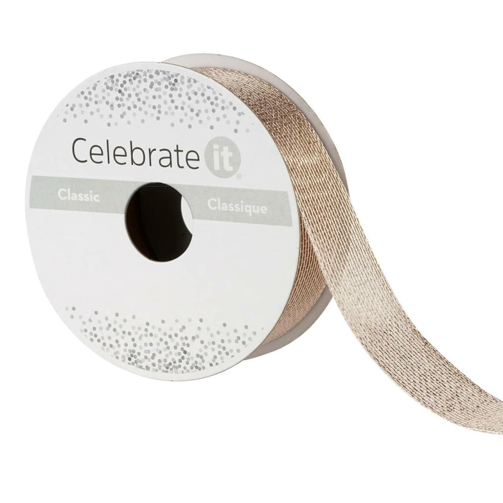 Decorative Ribbon | 12 Pack: 1″ x 5yd. Metallic Mesh Decorative Ribbon Decorative Ribbon