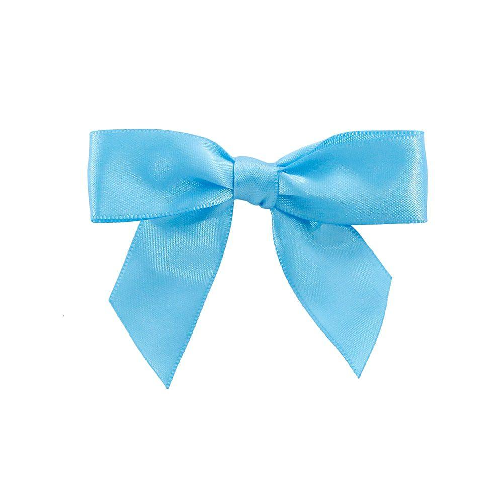 Premade Bows | 3.25″ Satin Twist Tie Bows, 100ct. Turquoise Premade Bows Premade Bows