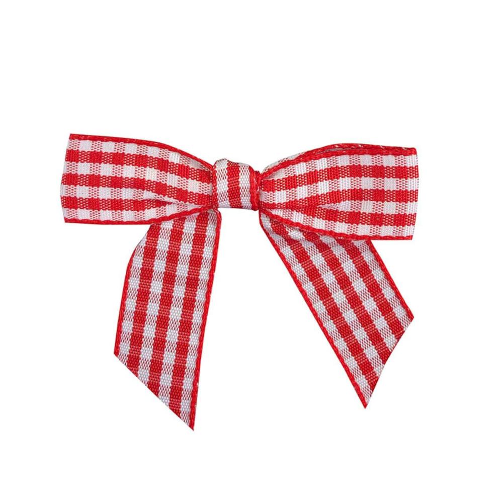 Premade Bows | 5/8″ Gingham Check Twist Tie Bows, 100ct. Premade Bows Premade Bows