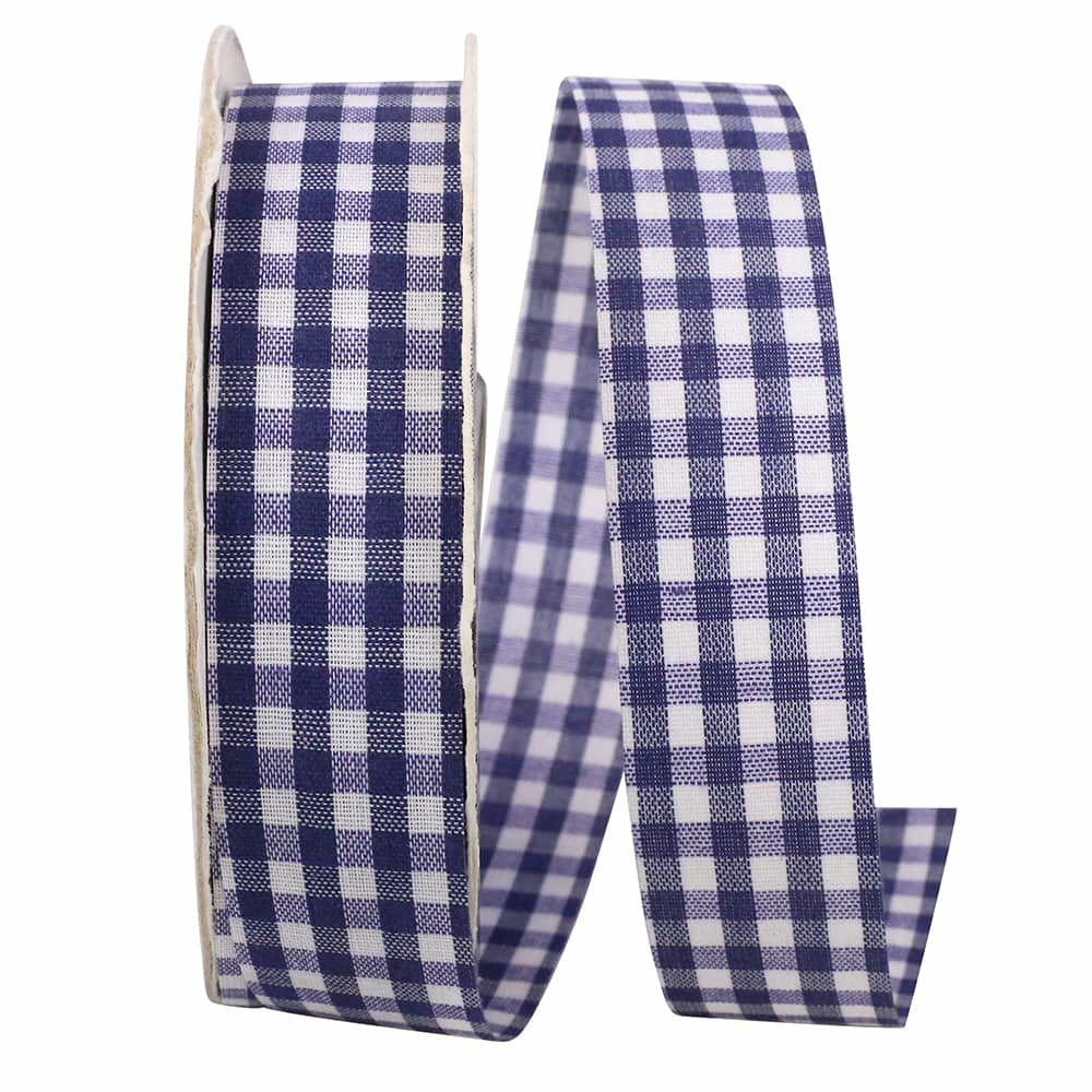 Decorative Ribbon | 7/8″ x 25yd. Gingham Ribbon Navy Decorative Ribbon Decorative Ribbon